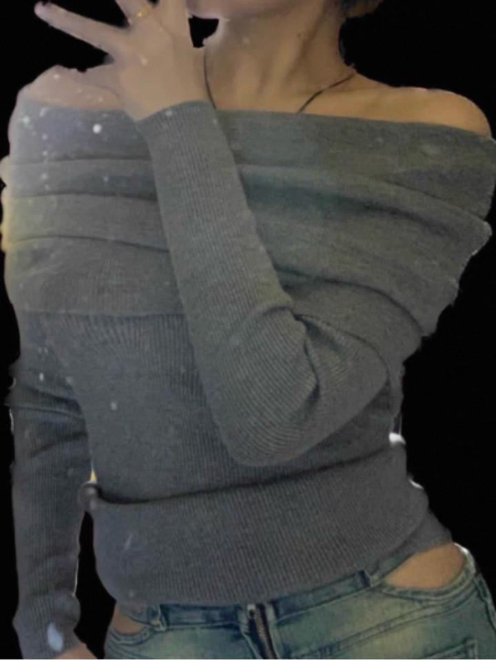 Топ серый трикотажный