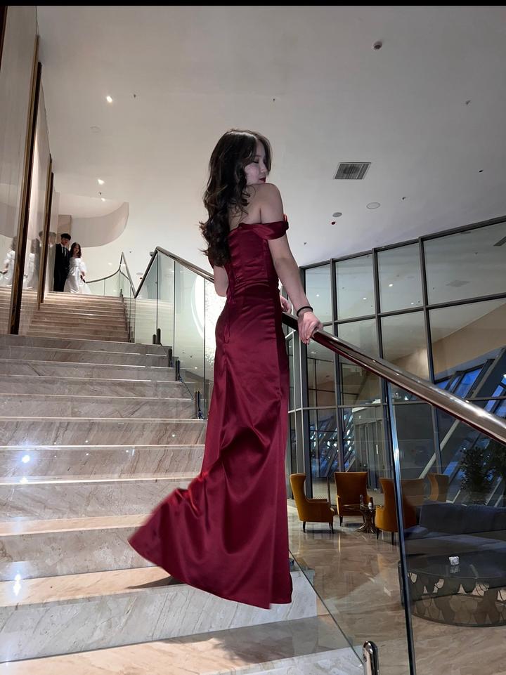 бордовое платье EMBARK