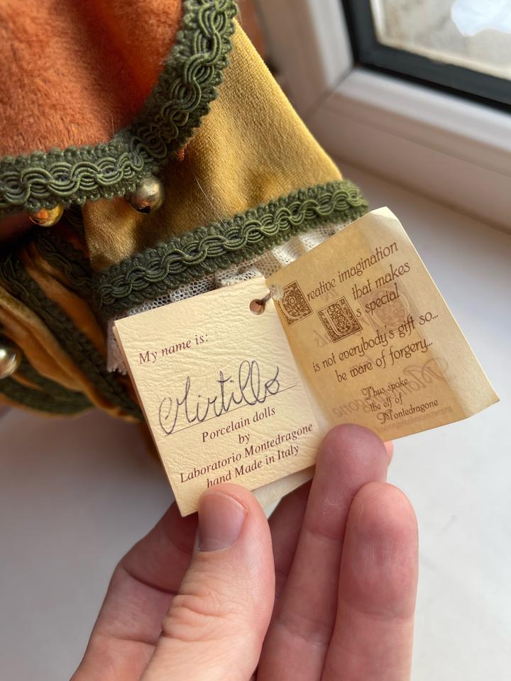 Коллекционная фарфоровая кукла-эльф Mirtillo (Montedragone, Италия)