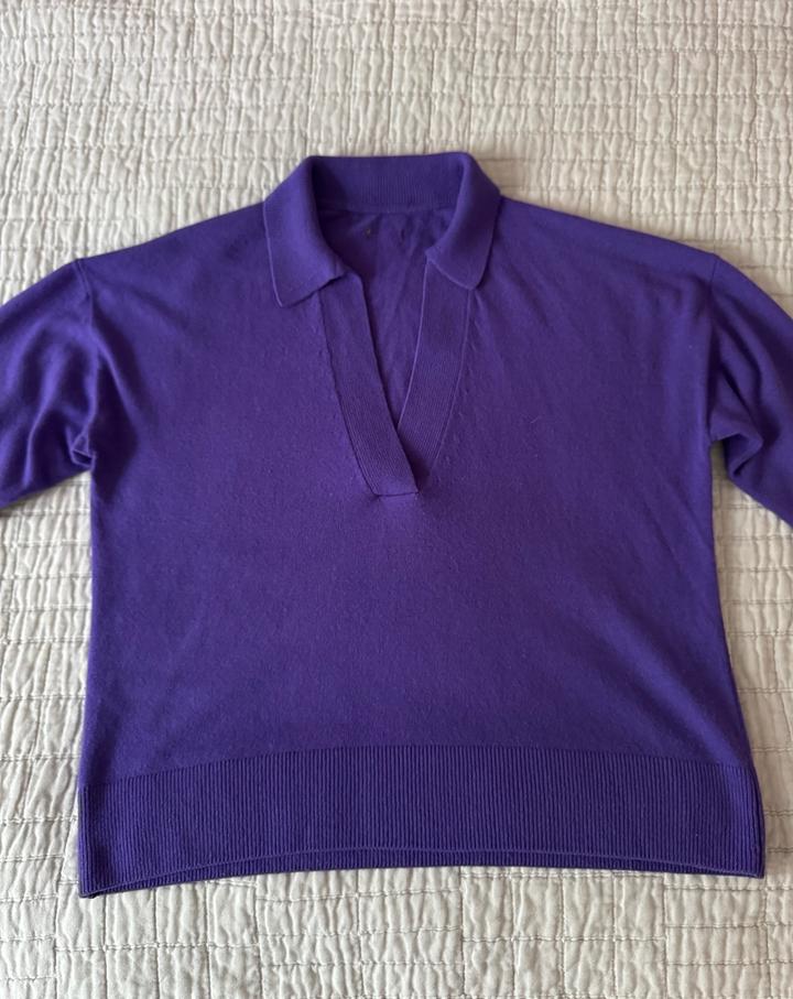 Фиолетовый свитер поло Massimo Dutti