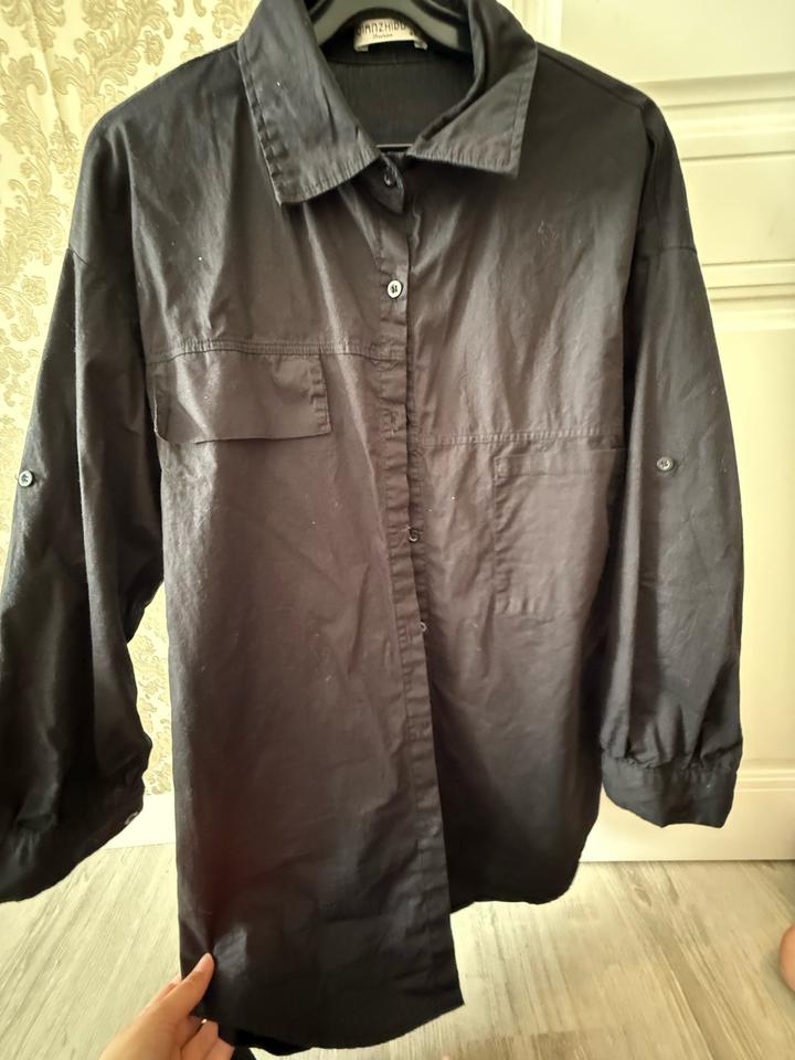 Черная рубашка oversize