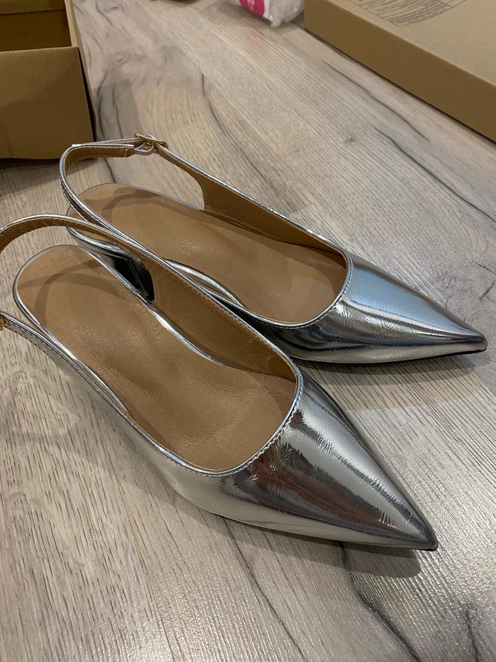 Туфли серебристый