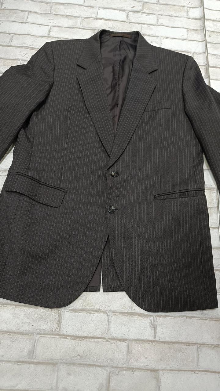 Винтаж Коричневый в клетку мужской пиджак