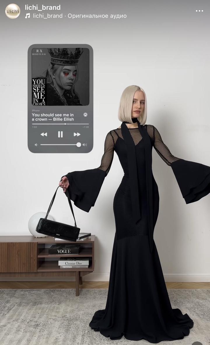 Черное вечернее платье LICHI