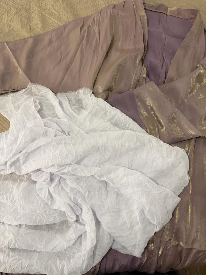 Жатый белый шарф 3 метра