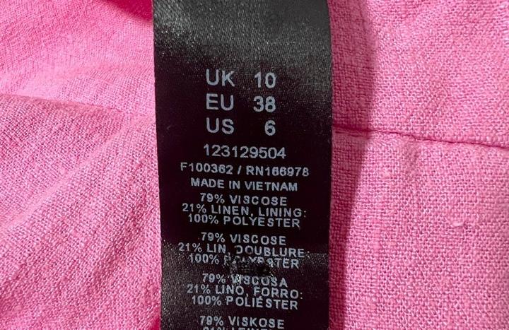 Брюки Asos р 44-46 (на талию 71-73 см) вискоза/лён розовые летние широкие wide