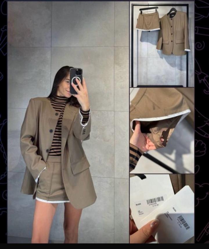 Костюм пиджак оверсайз + юбка-шорты