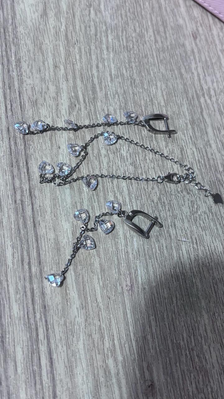 Серьги и цепочки из серебра