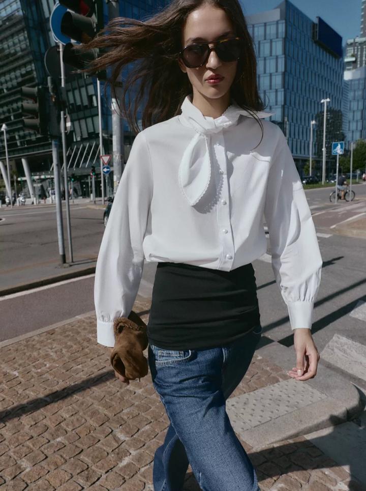 Белая рубашка зара