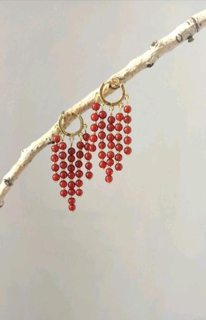 Серьги с сердоликом