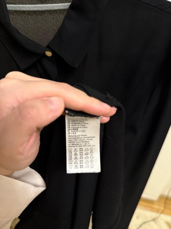 Черная шифоновая рубашка