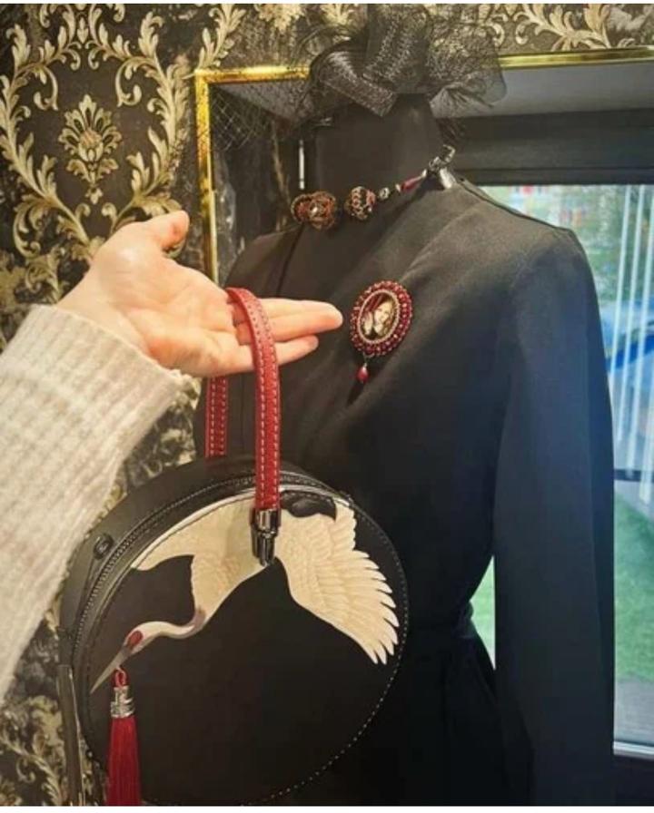 Круглая сумка «Журавлик»