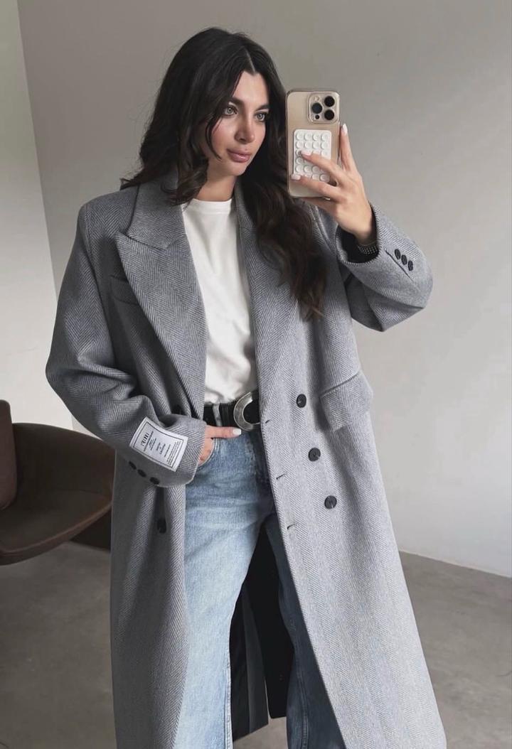 Hot Fashion Серое пальто