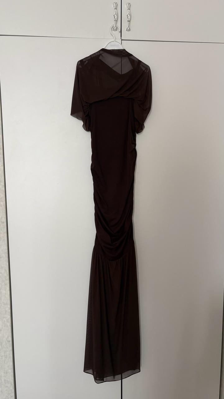 Коричневое вечернее платье