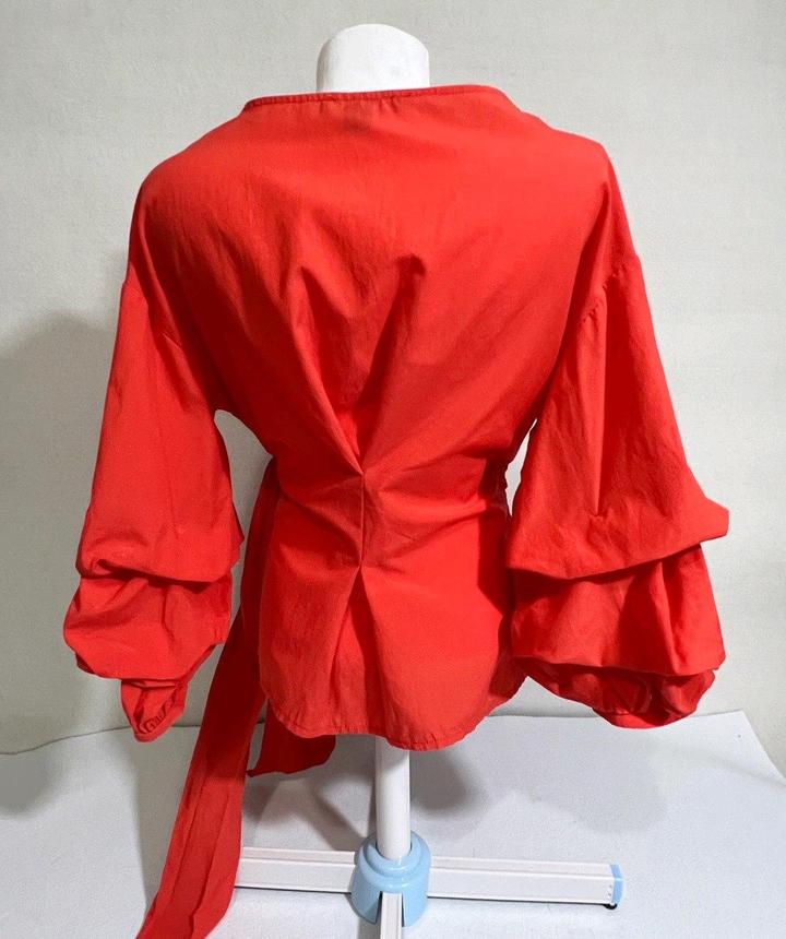 Блуза M 46 размер блузка коралловая рубашка рукав 3/4