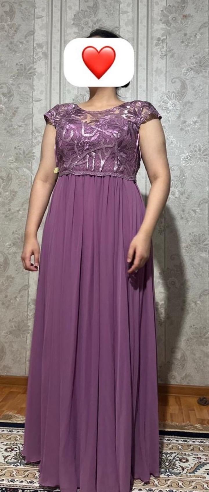 Сиреневое платье в пол 💜