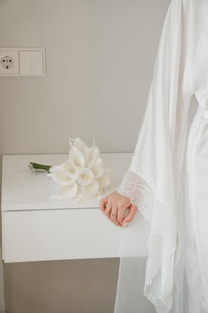 Нежный bridal халат для утра невесты