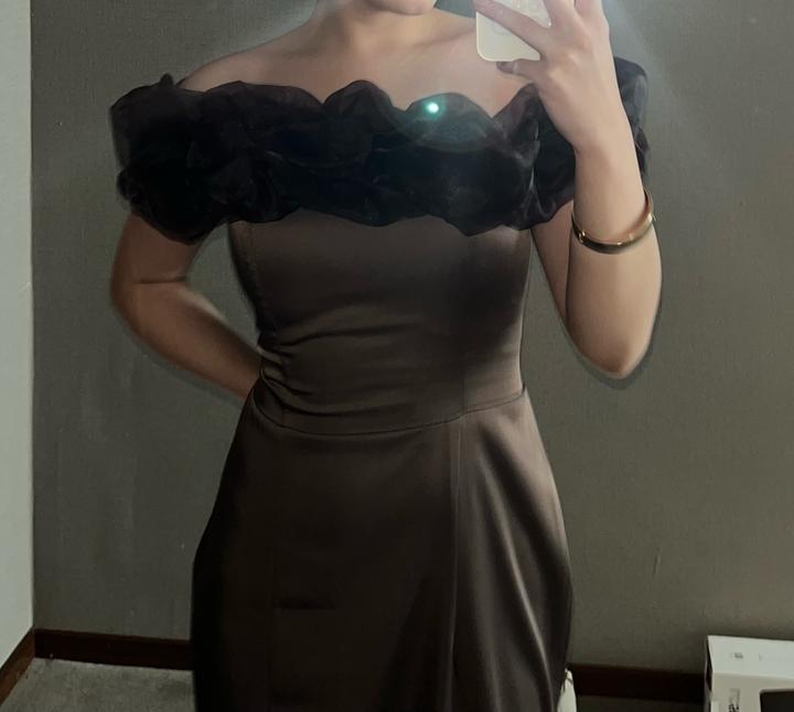 Коричневое вечернее платье