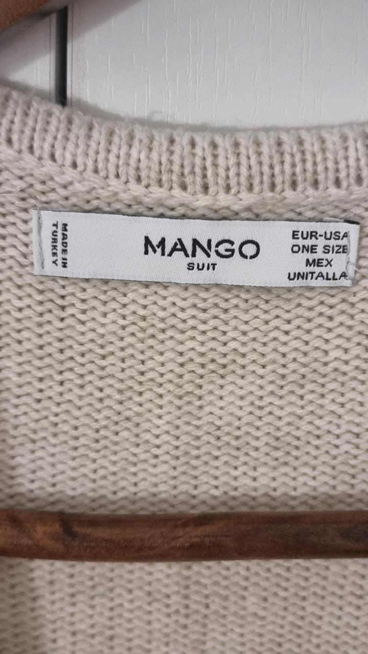 Бежевый кардиган Mango Suit с поясом