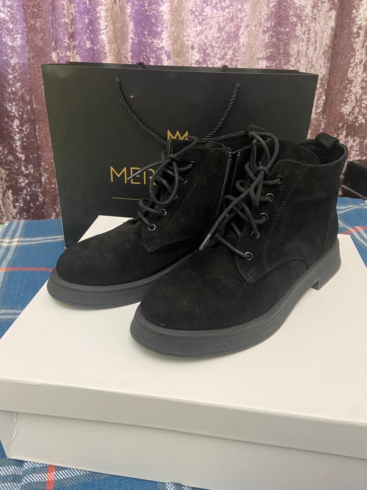 Женские демисезонные Ботинки, натуральная замша, производство Турция