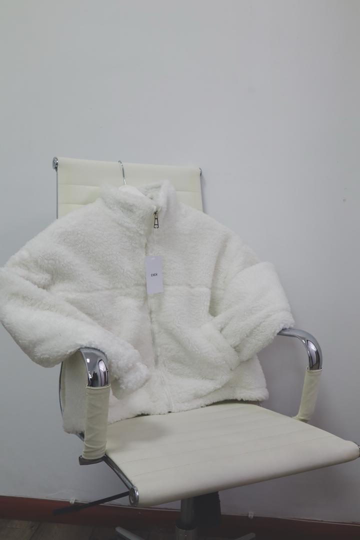 Куртка тедди флисовая молочная