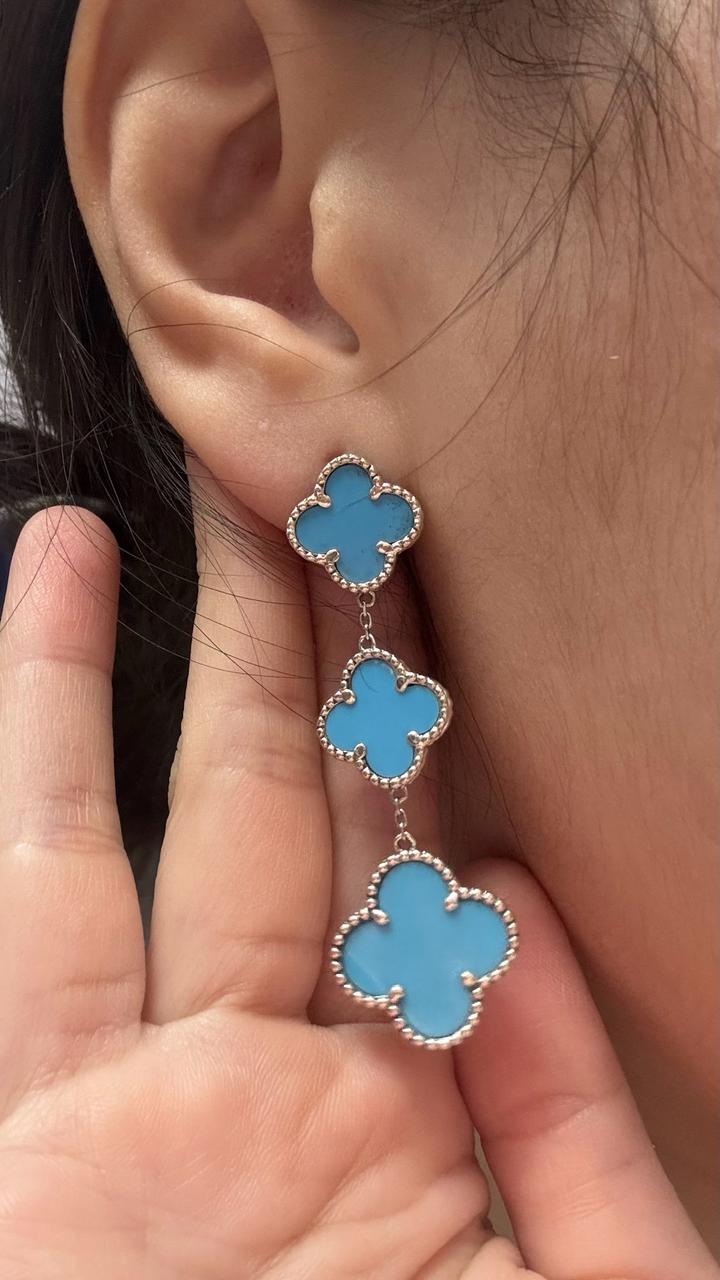 Элегантные висячие серьги от Van Cleef & Arpels . Серебро 925 проба 5,29гр