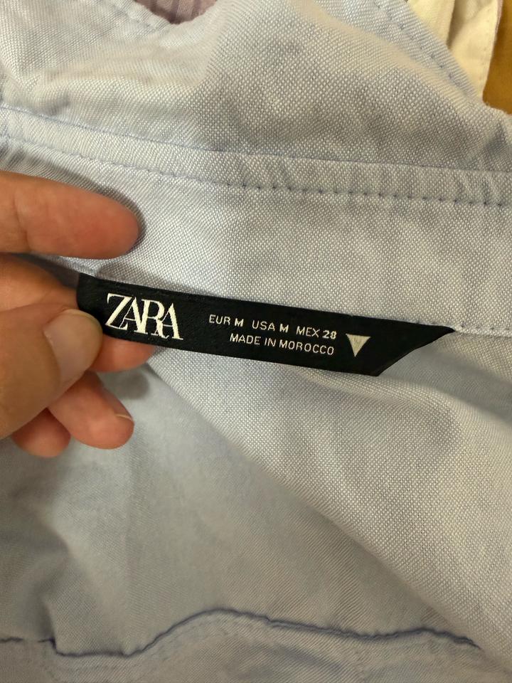 Голубая укороченная рубашка Zara