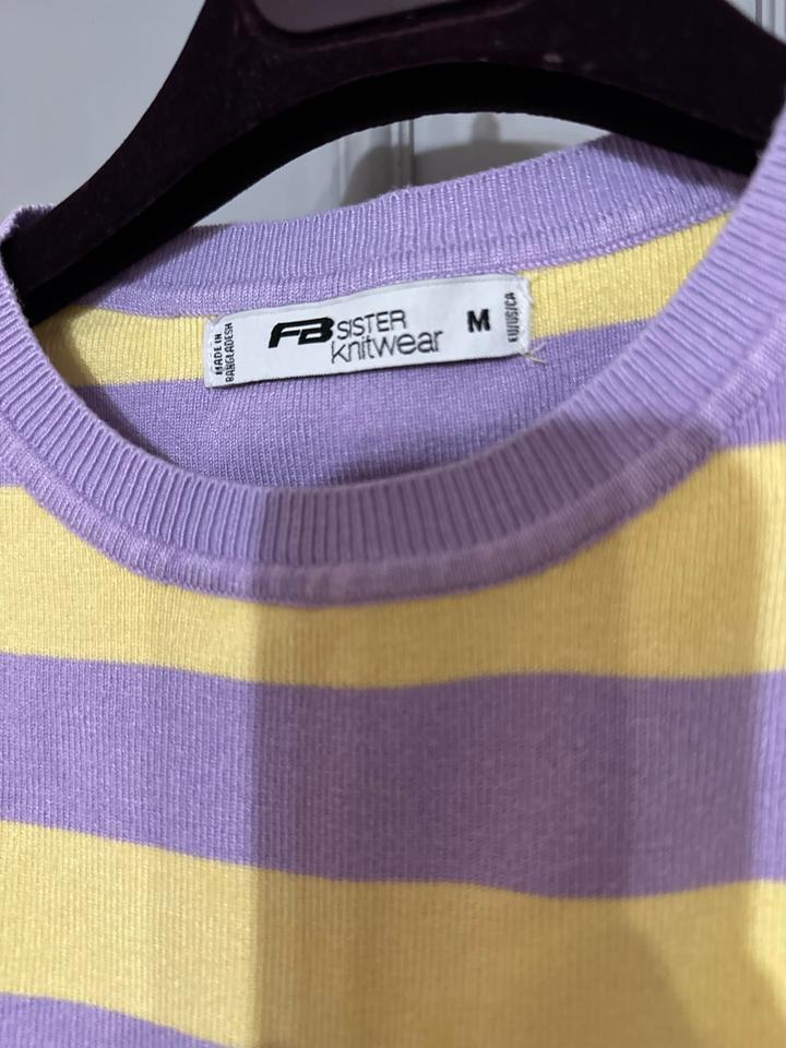 Лавандово-жёлтый кроп-топ в полоску 💛