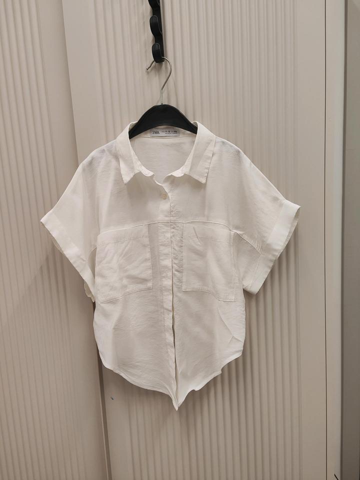 *Рубашка ZARA 152 белая укороченная*