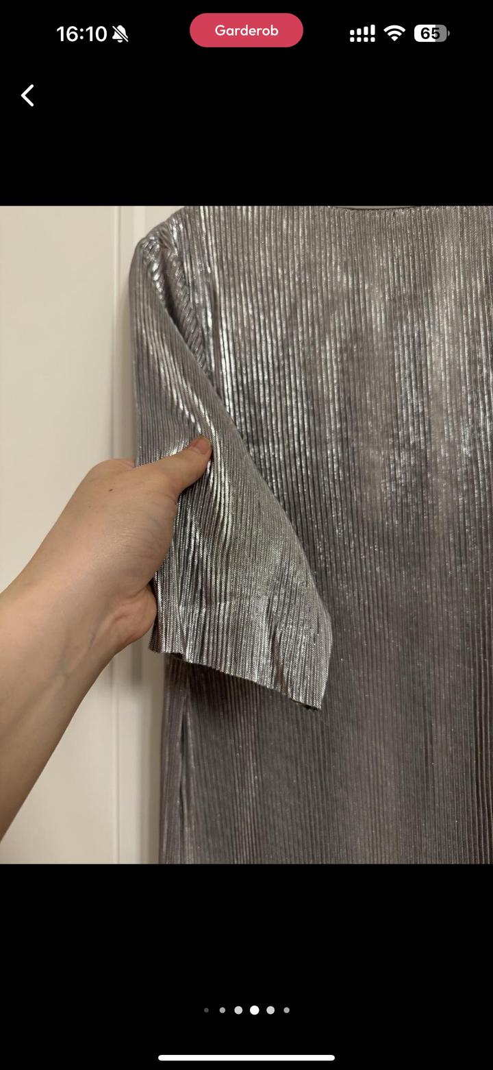 Платье ASOS плиссе металлик | M