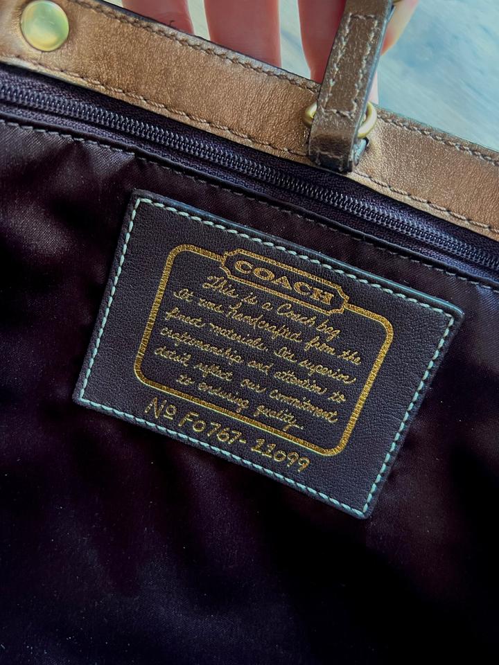 Винтажная сумка шоппер Coach Signature Stripe Tote