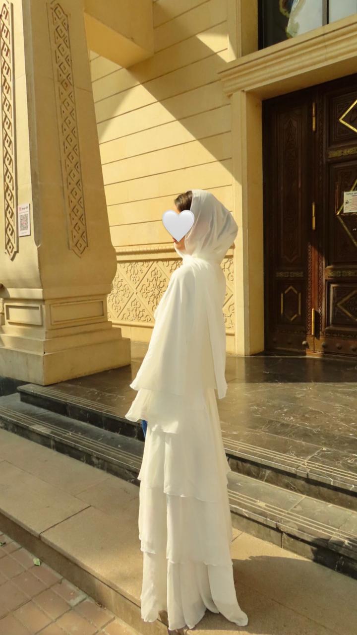 Абайка белая, платок