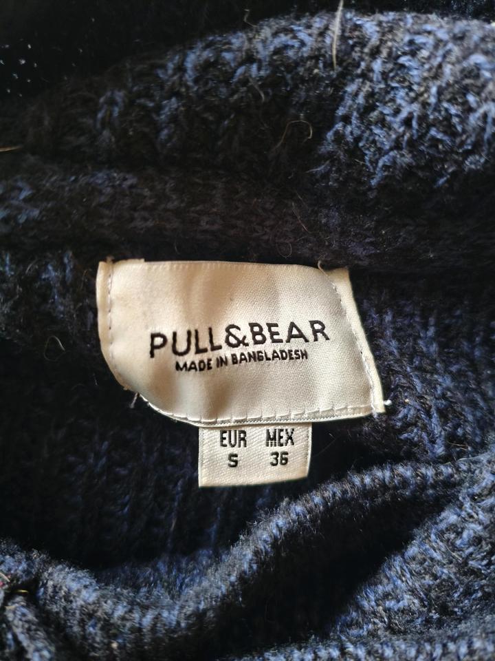 Синий вязаный джемпер Pull & Bear размер S