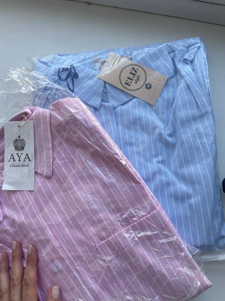 Пижамный костюм розовый и голубой