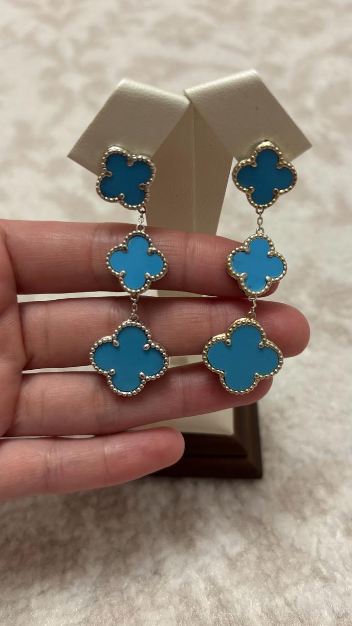 Элегантные висячие серьги от Van Cleef & Arpels . Серебро 925 проба 5,29гр