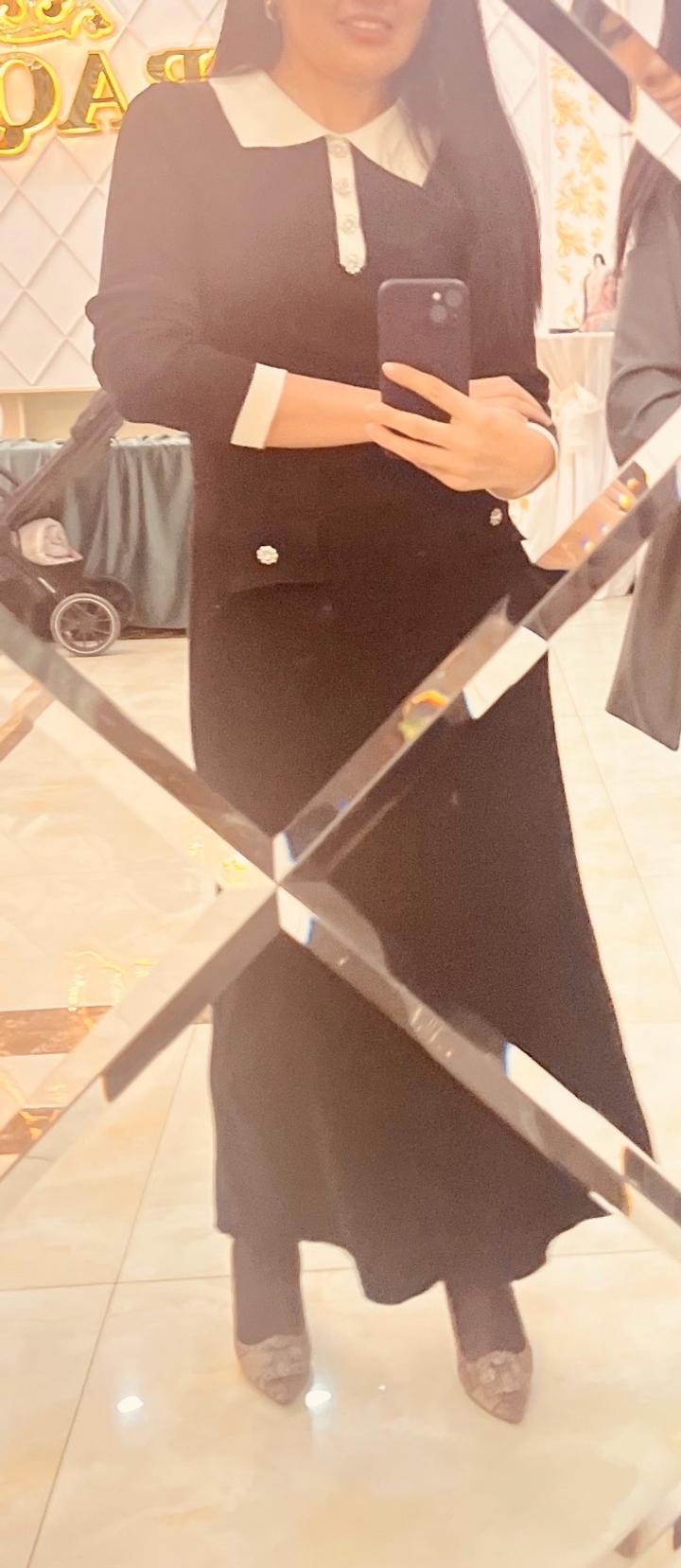 Трикотажное черное платье