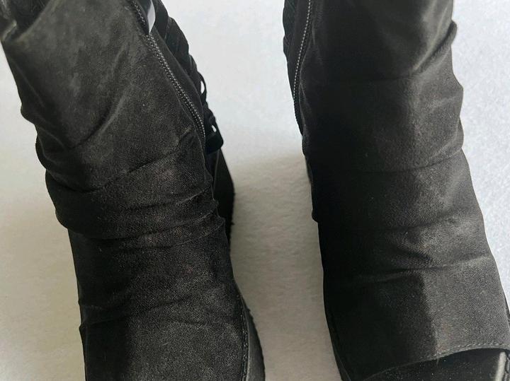 Новые ботильоны 37 р на платформе 12 см туфли ботинки черные с открытым носком