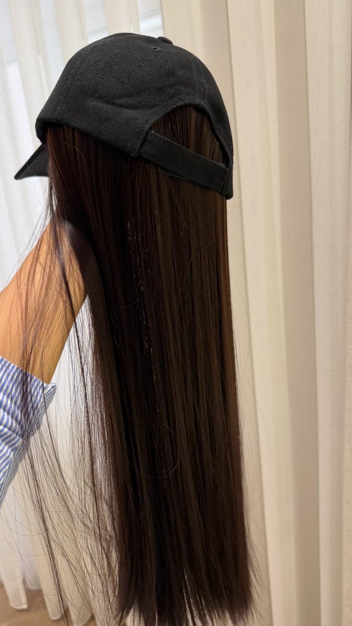 Бейсболка кепка с волосами
