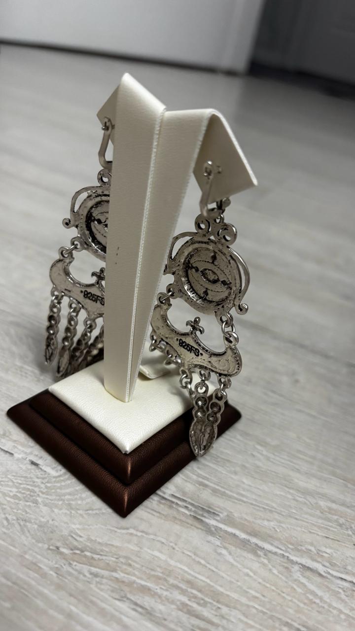 Национальный серьги из серебра проба 925