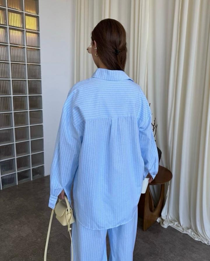 Пижамный костюм розовый и голубой