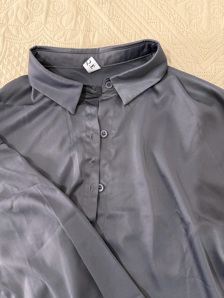 Рубашка атлас размер оверсайз до 46