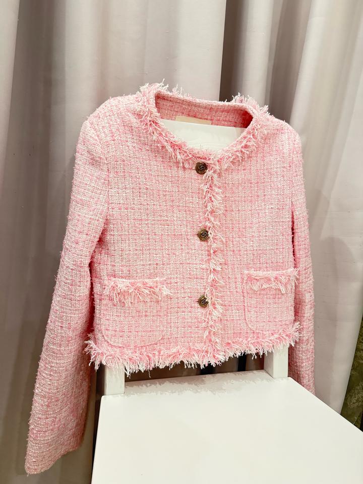 Розовый твидовый жакет 💗