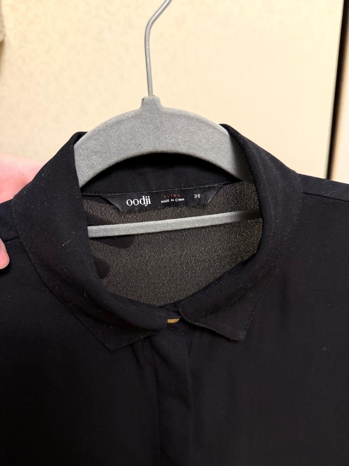 Черная шифоновая рубашка