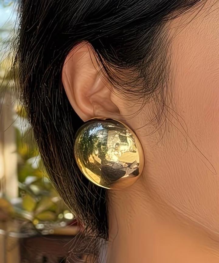 Круглые золотистые серьги