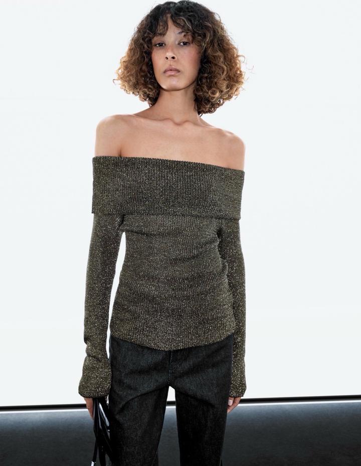 Топ с открытыми плечами Massimo dutti