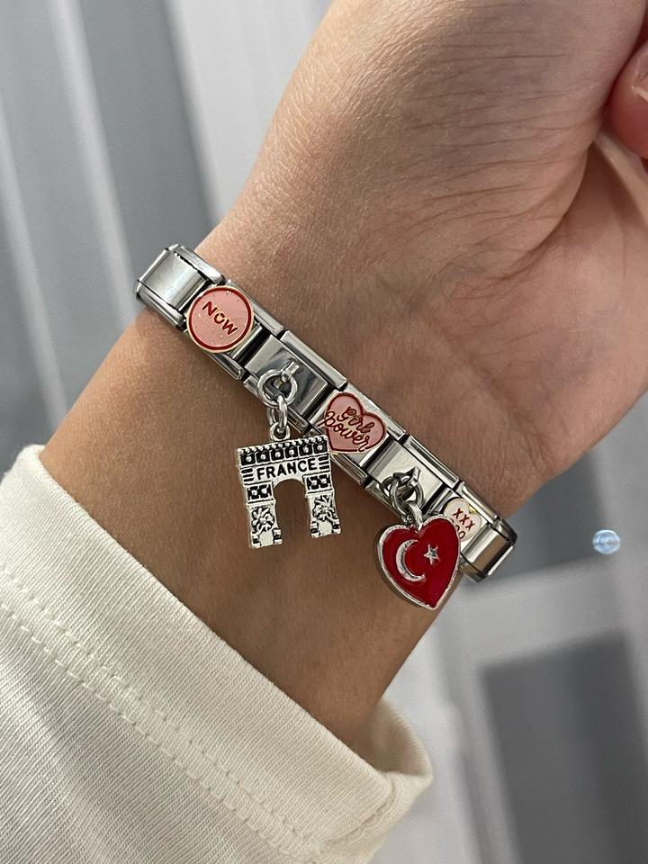 Italian Charm Bracelet + 5 шармов в комплекте