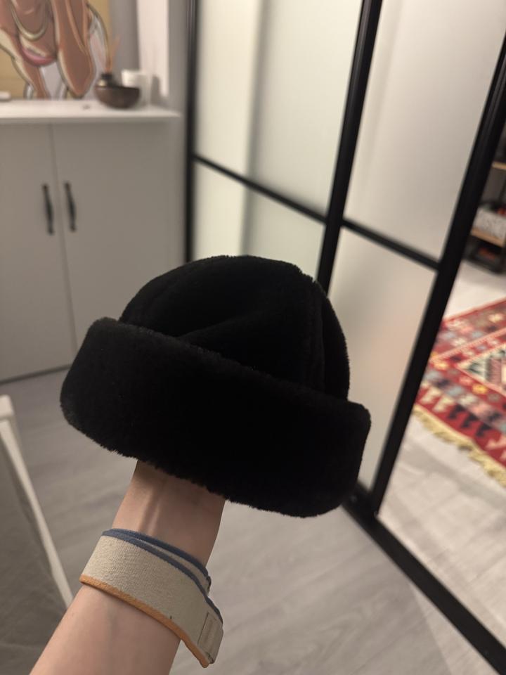 Шапочка бинни пушистая мех новая