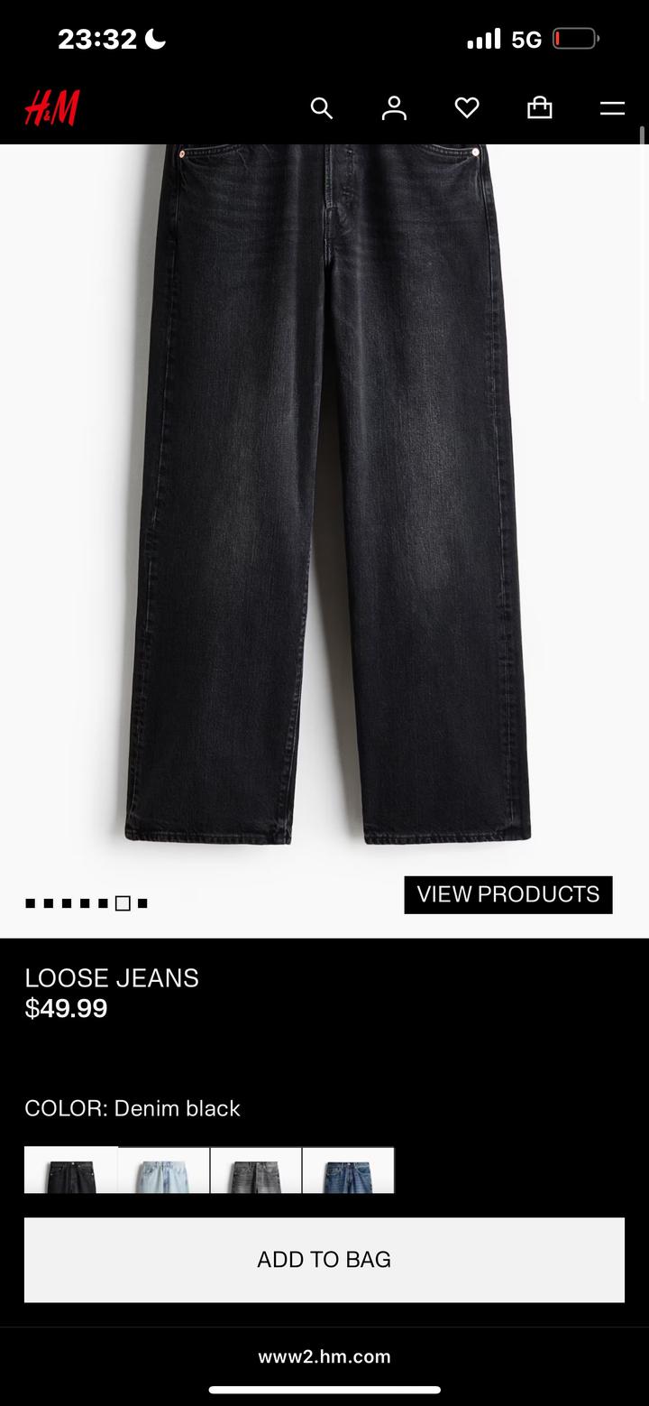 черные baggy джинсы H&M