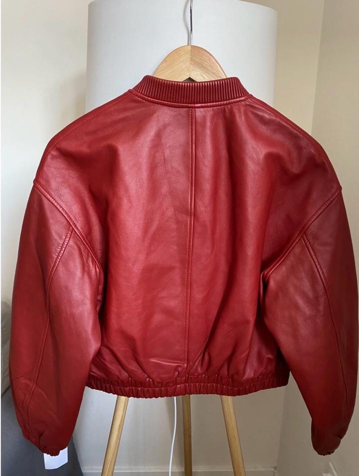 Утепленная кожаная куртка Massimo Dutti