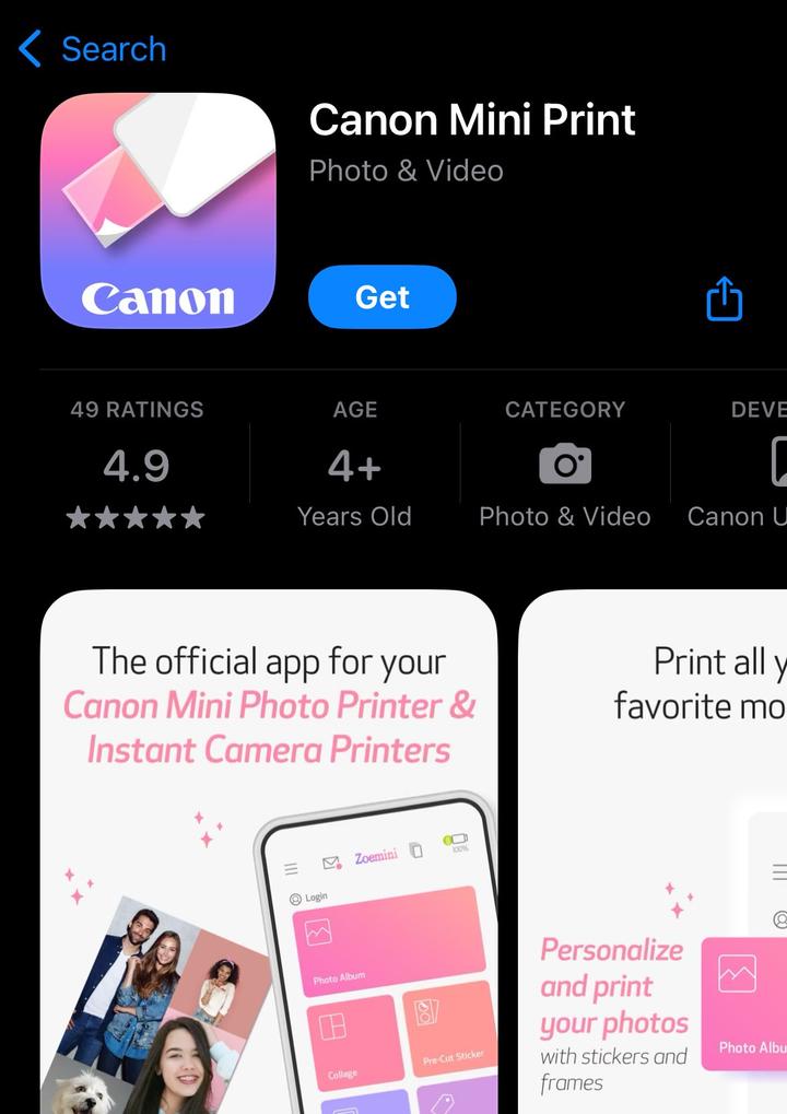 canon zoemini printer